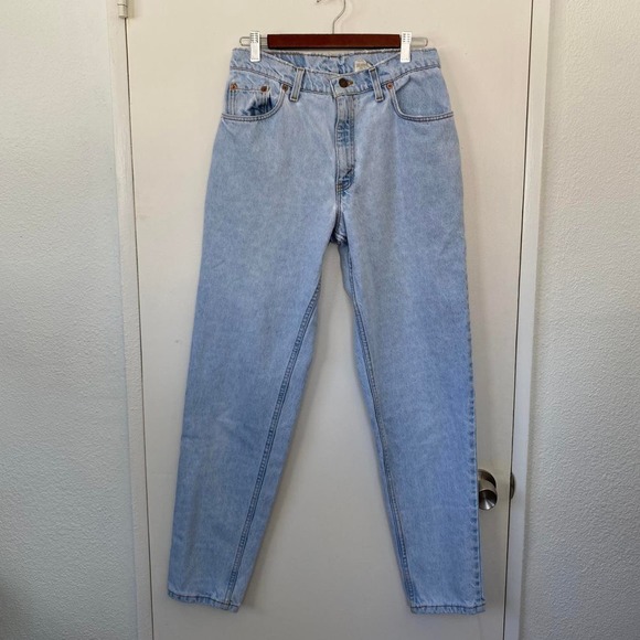 levis 505 vintage stonewash jeans Size 11 Long Juniors Taper Leg - Picture 2 of 11
